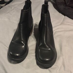 Black Leather Chelsea Boots